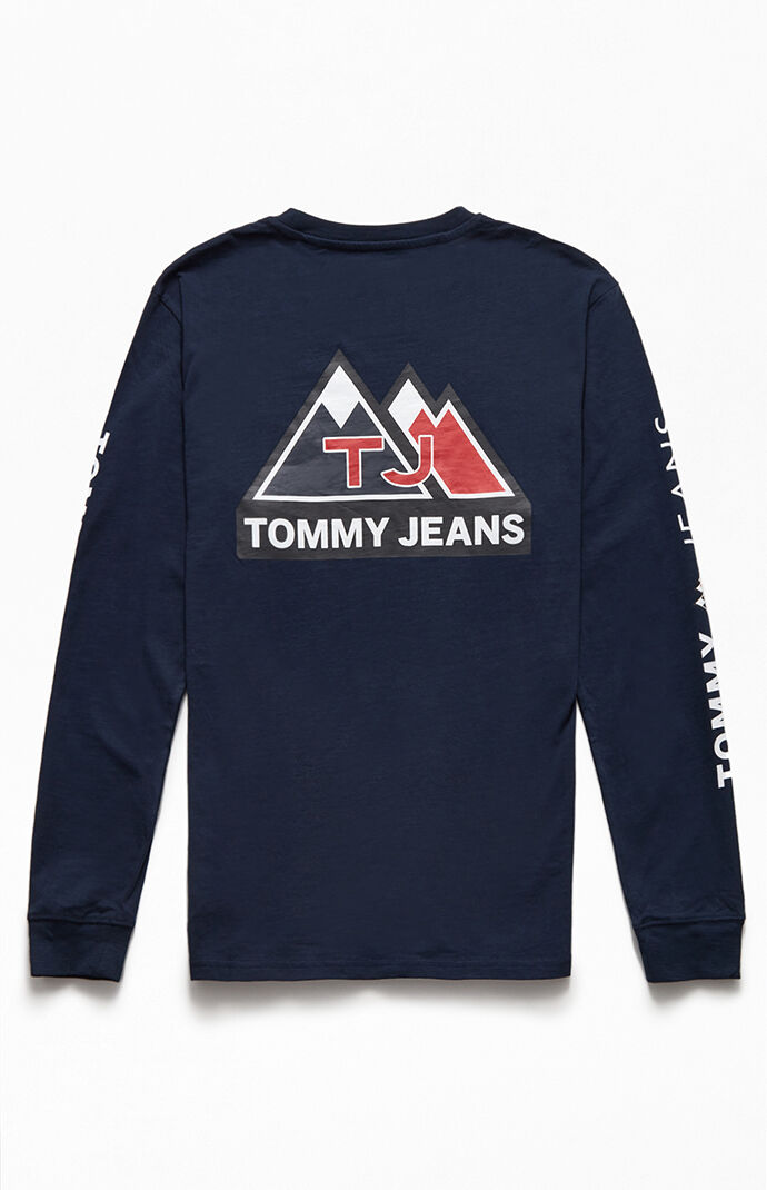 Tommy Jeans Usa Mountain Logo Long Sleeve T Shirt Pacsun