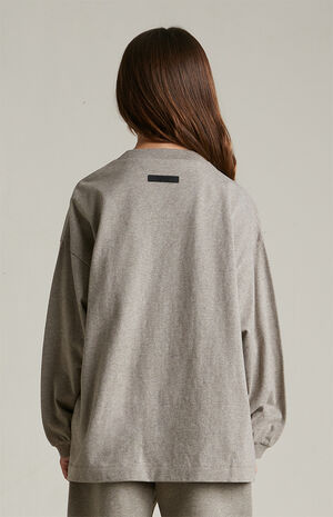 Kids Heather Grey University Long Sleeve T-Shirt image number 4