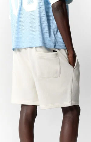 Cream Fleece Volley Sweat Shorts image number 5