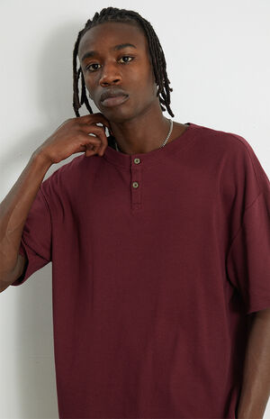 Ribbed Boxy Henley T-Shirt image number 2