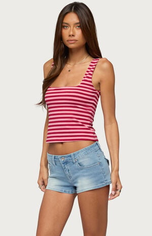 Striped Built In Bra Tank Top image number 2