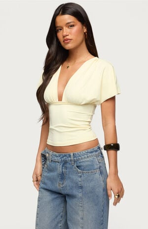 Flutter Plunging V Neck Top image number 2