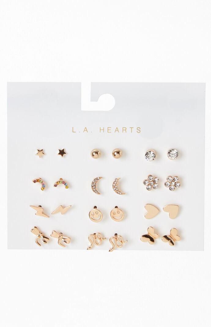 12 Pack Stud Earrings