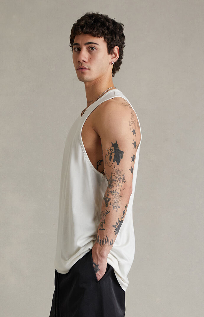 Fear of God ESSENTIALS Ivory Signature Tank Top