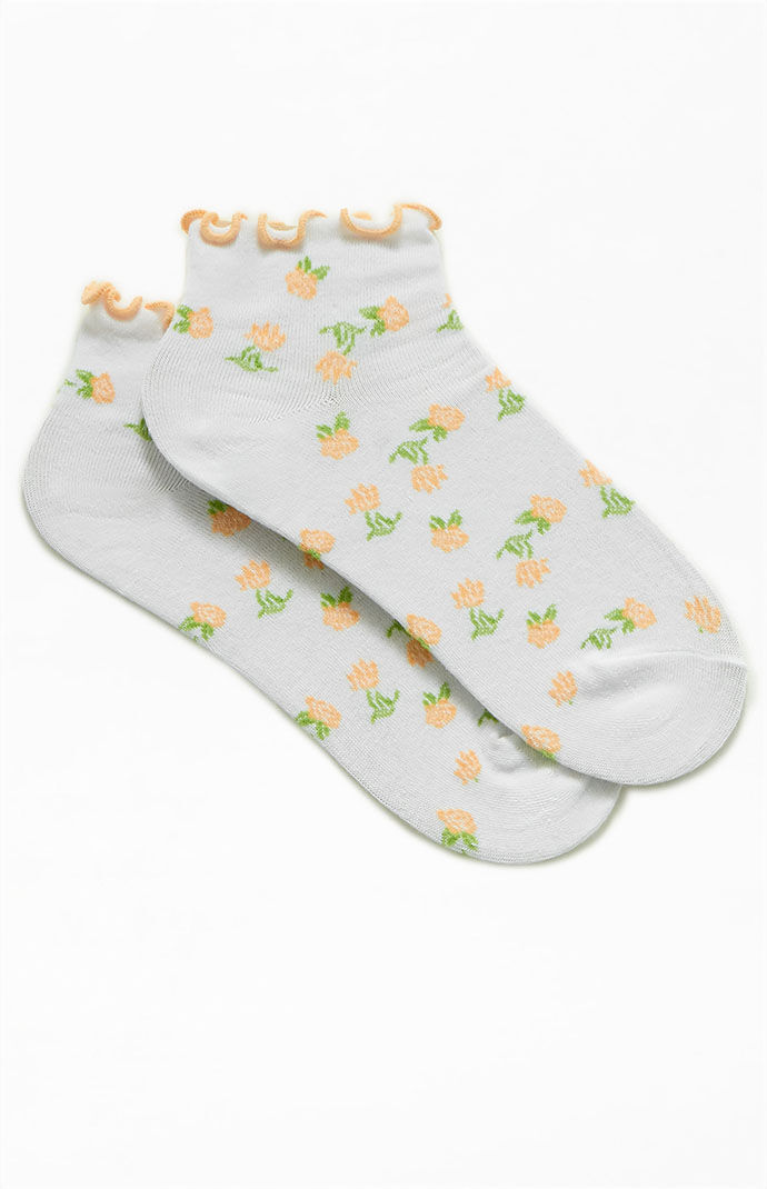 Allover Floral Ruffle Socks