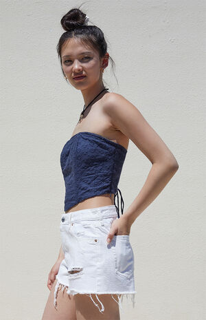 Aria Embroidered Strapless Corset image number 1