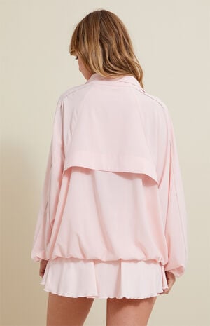 Active Pink Half Zip Windbreaker Track Jacket image number 4