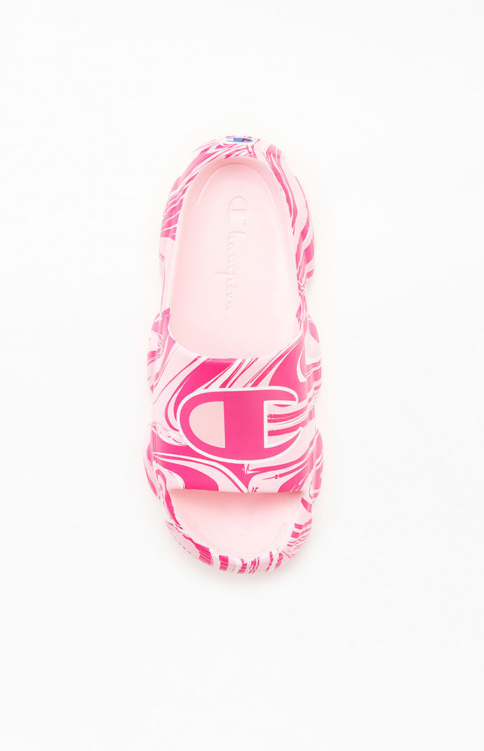 Champion Women s Pink Mellow Squish Swirl Slide Sandals PacSun