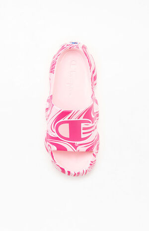 Women's Pink Mellow Squish Swirl Slide Sandals image number 6