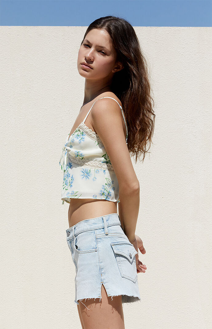 PacSun Stretch Light Indigo '70s Cutoff Denim Shorts