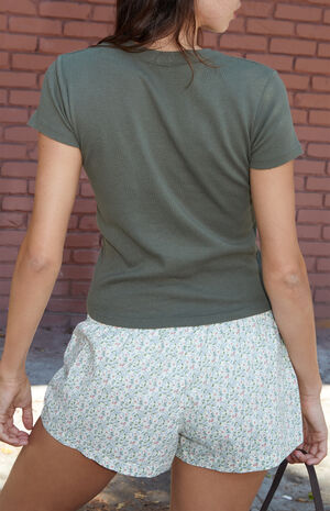 Olive & White Keira Boxer Shorts image number 4