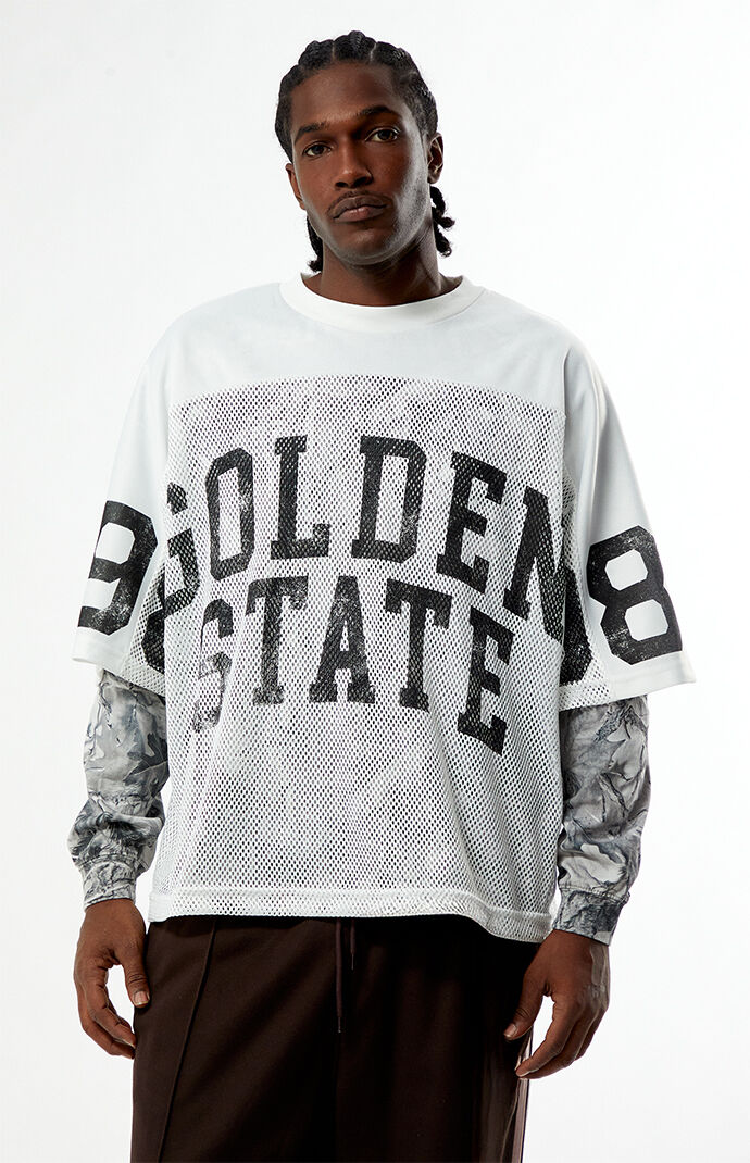 Pacsun Golden State Mesh Jersey 2fer Long Sleeve T-Shirt
