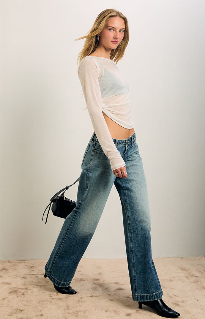 Women's Amanda Off-The-Shoulder Long Sleeve Top in White - Size Small