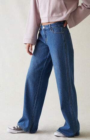 Eco Dark Indigo Low Rise Baggy Jeans image number 3