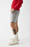 Gray Fleece Drawstring Volley Shorts Gray Fleece Drawstring Volley Shorts image number null