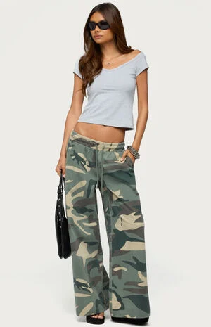 Allen Camo Wide Leg Sweatpants image number 5