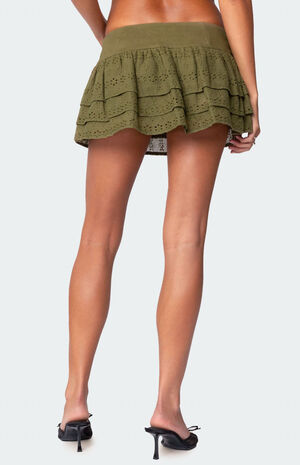 Fluer Ruffled Eyelet Mini Skirt image number 5