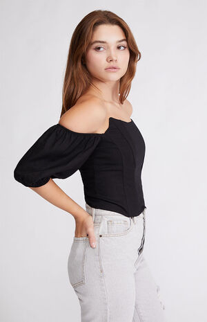 Short Sleeve Longline Corset Top image number 3