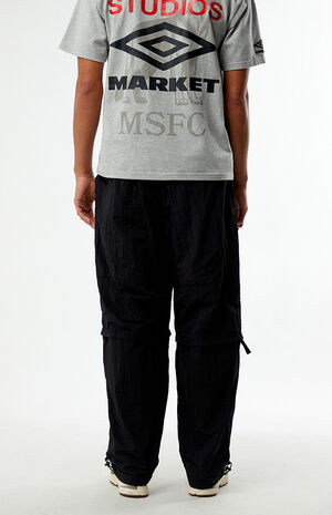Black Zip Off Loose Fit Pants image number 3
