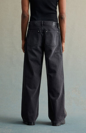 Black Studded Extreme Baggy Jeans image number 5