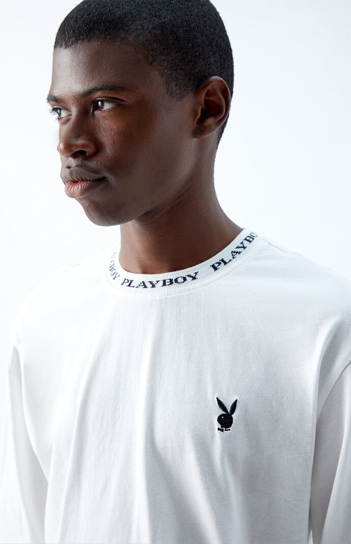 Playboy By Pacsun Logo Collar Long Sleeve T Shirt Pacsun