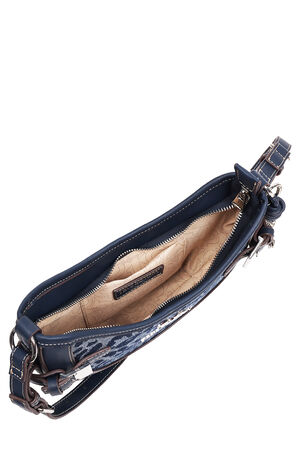 Blake Leopard Denim Belted Hobo Bag image number 7