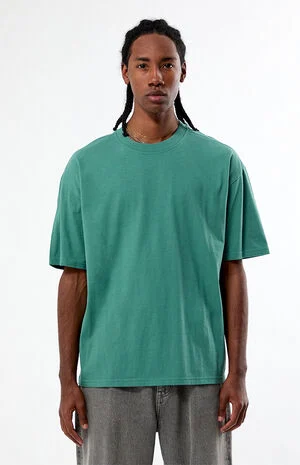 Green&nbsp;Basic Oversized T-Shirt image number 1