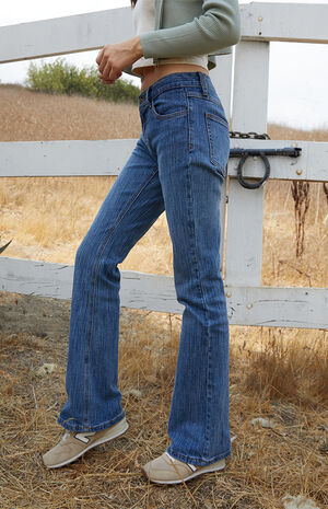 Medium Blue Brielle Bootcut Low Rise Jeans image number 2