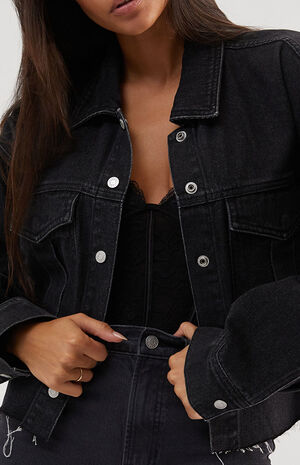 Raw Cut Denim Trucker Jacket image number 3