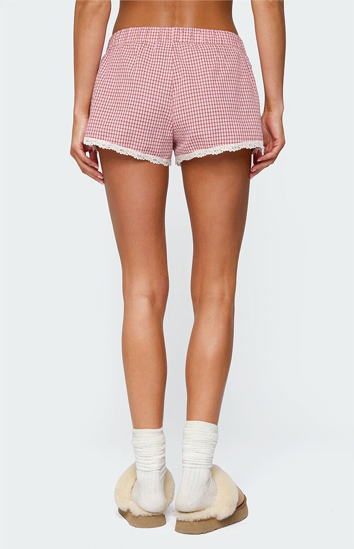 Edikted Vaughn Lacey Plaid Shorts