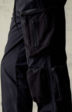 Black Multi Pocket Straight Cargo Pants image number 5