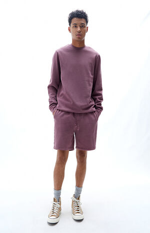 Pacsun Burgundy Vintage Wash Fleece Sweat Shorts Pacsun