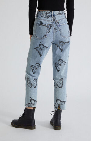 Eco Butterfly High Waisted Straight Leg Jeans image number 4
