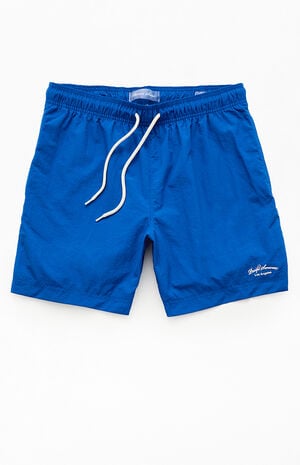Electric Blue Collegiate Solid 6.5" Swim Trunks image number 1