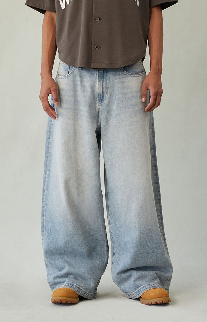 Pacsun Ryder Ultra Baggy Jeans Light Blue Tint