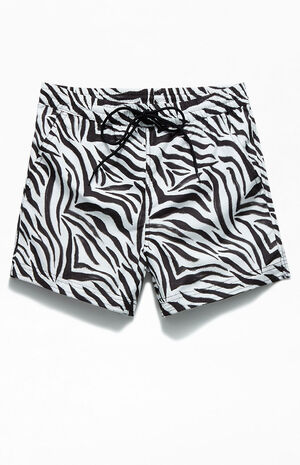 Zebra Stripe&nbsp;15" Swim Trunks image number 1