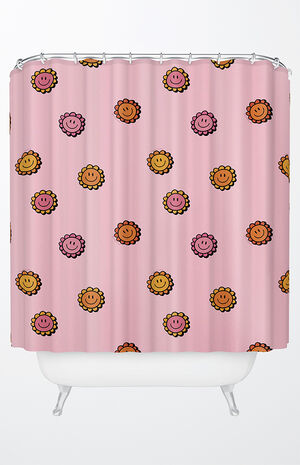 Deny Designs Doodle By Meg Pink Happy, Pink Black And White Shower Curtain Ideas