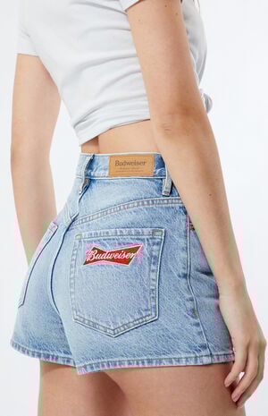By PacSun Medium Blue Hopps Vintage High Waisted Denim Shorts image number 2
