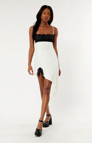 Lace Asymmetrical Slip Dress image number 2