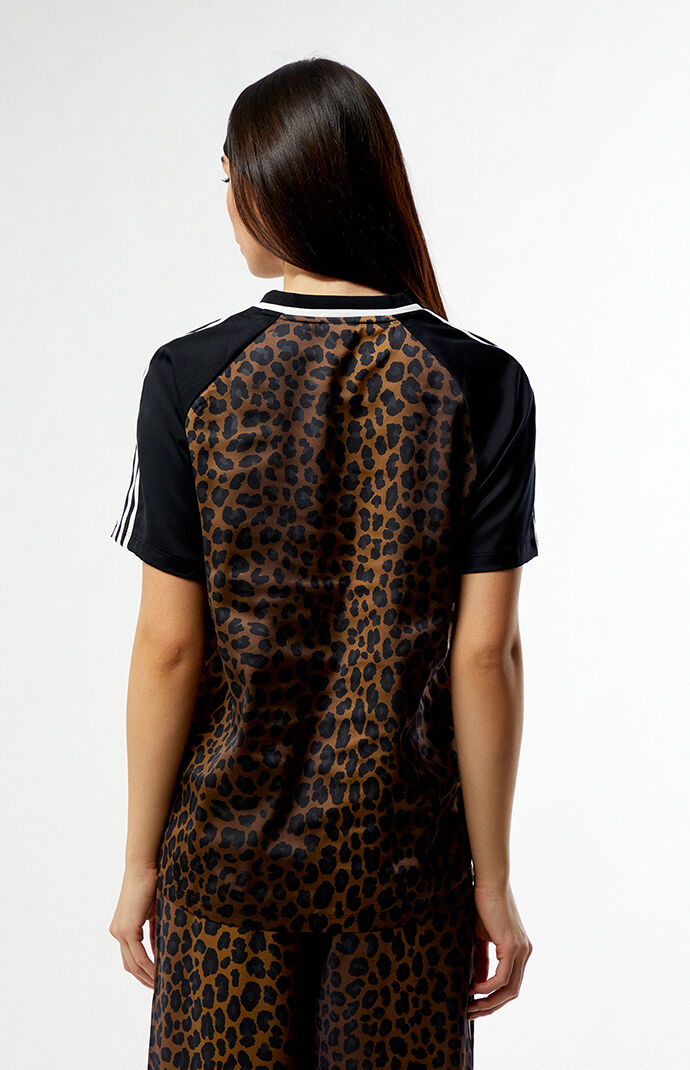 adidas Leopard Satin Short Sleeve Jersey