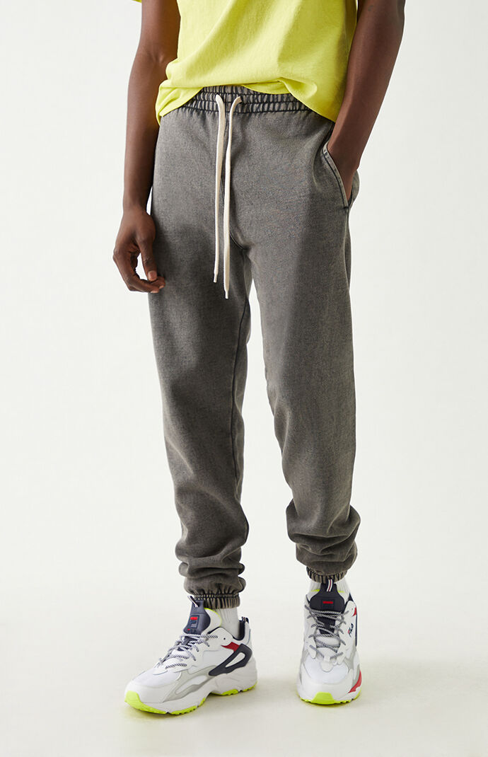 Washed Black Fleece Sweatpants