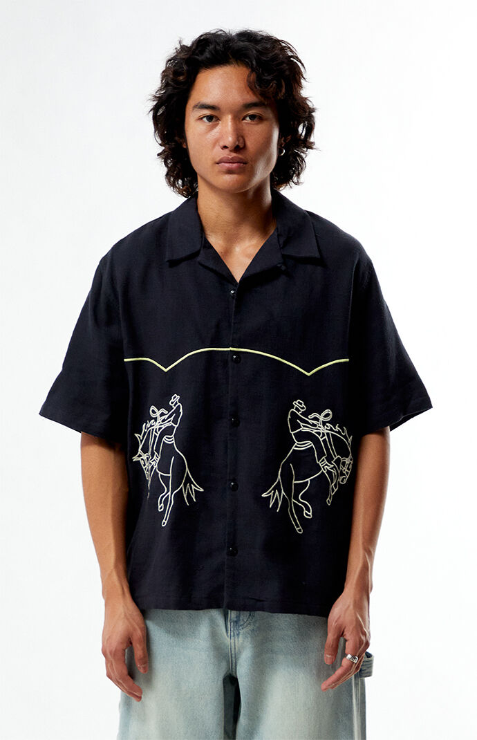 Pacsun Western Embroidered Oversized Resort Camp Shirt | Pacsun