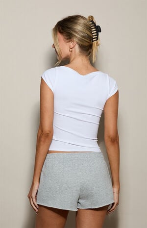 Gray Ultra Soft Fleece Core Mini Sweat Shorts image number 4