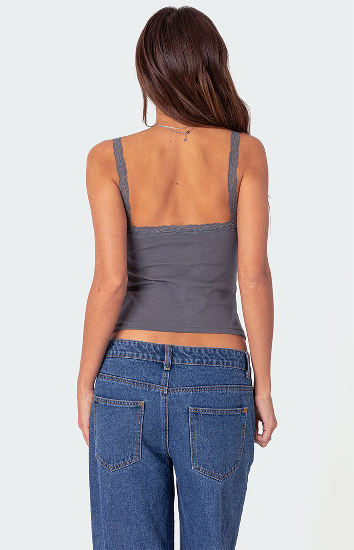 Edikted Amilia Lace Trim Tank Top | PacSun