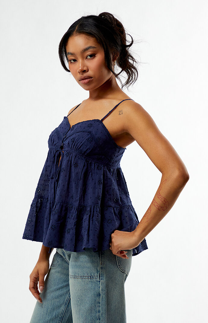 Your Favorite Emi Eyelet Babydoll Top | PacSun
