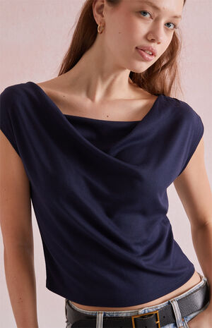 Draped Cowl Neck Top image number 2