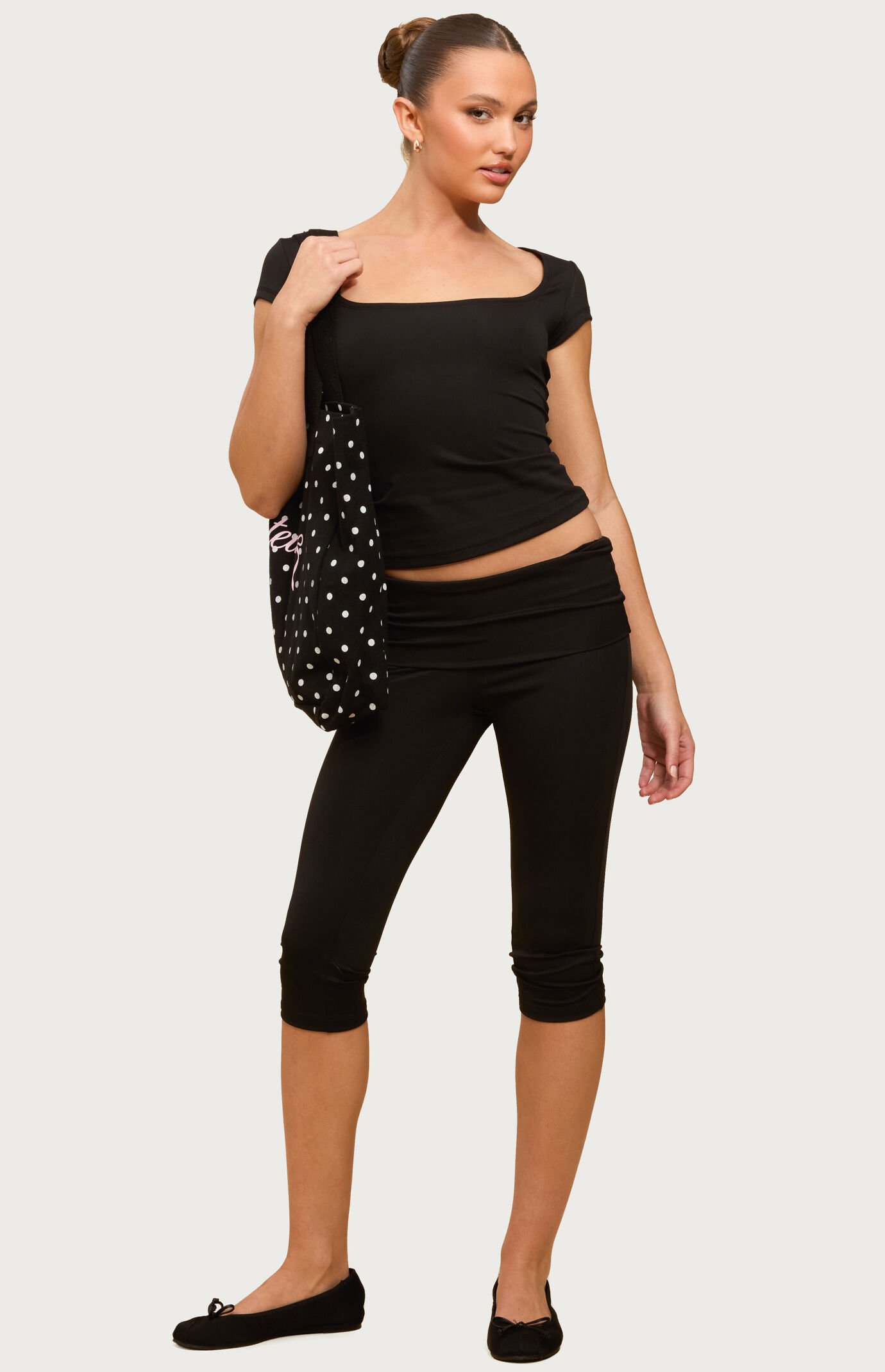 Edikted Ravena Foldover Capri Leggings