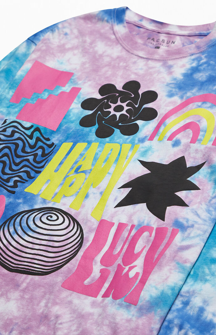 Happy Go Lucky Tie-Dye Long Sleeve T-Shirt