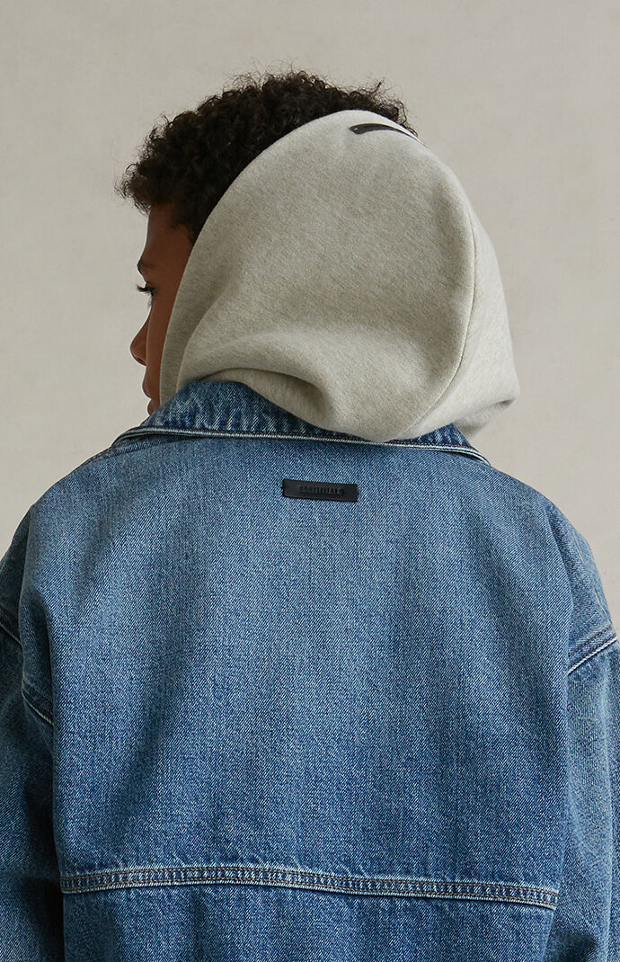 Fear of God ESSENTIALS Kids Classic Blue Denim Trucker Jacket | Pacsun