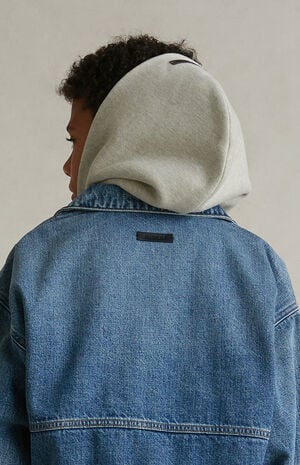 Kids Classic Blue Denim Trucker Jacket image number 5